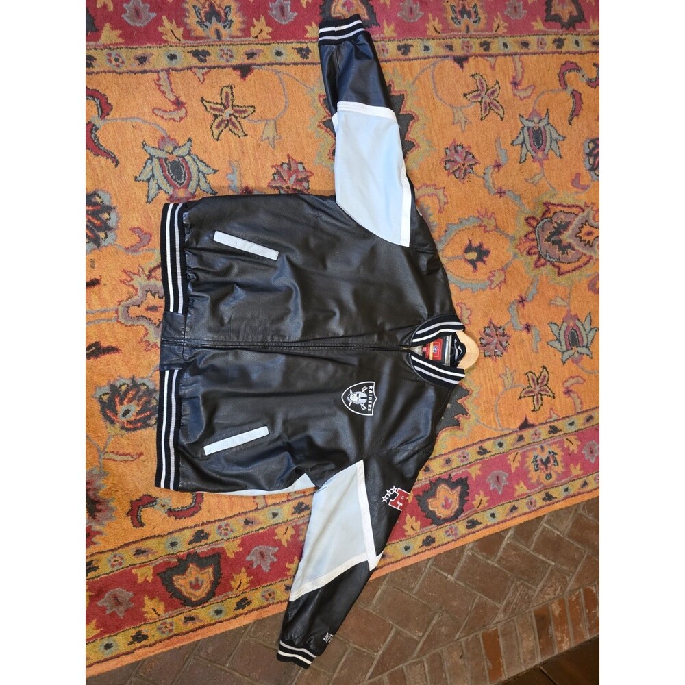 Oakland Raiders NFL Vintage Football Leather Jacket 5XL Big and Tall